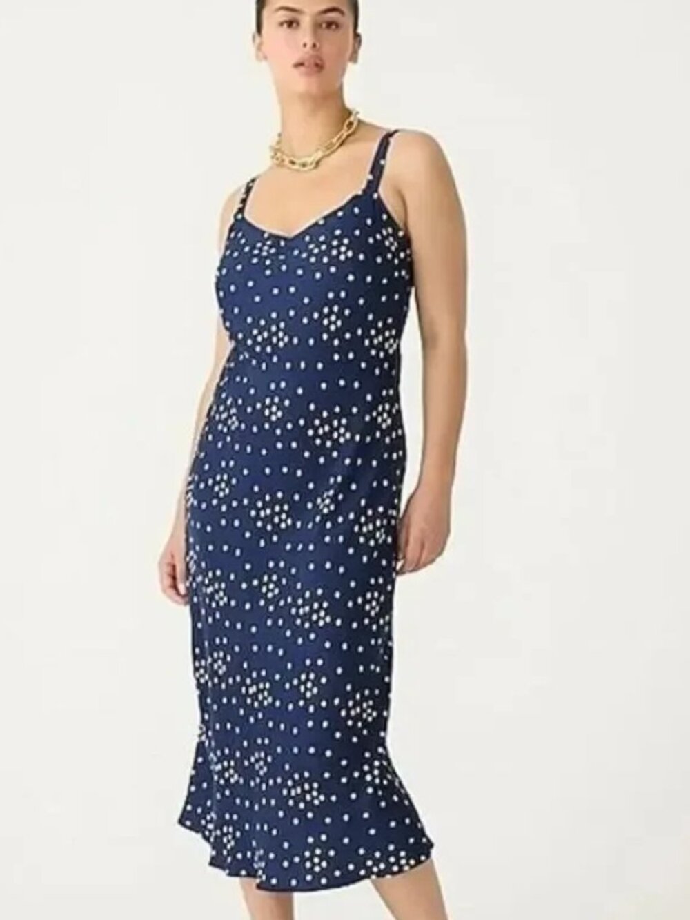 J.Crew Gwyneth V-neck cupro-blend slip dress in tiny blooms 4 Petite NWT